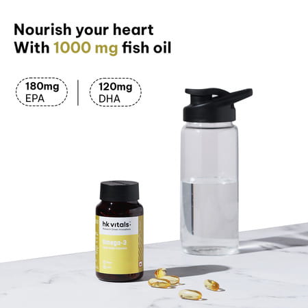 Hk Vitals Omega 3 (90 Fish Oil Capsules) | 1000mg Omega 3 With 180mg Epa & 120mg Dha