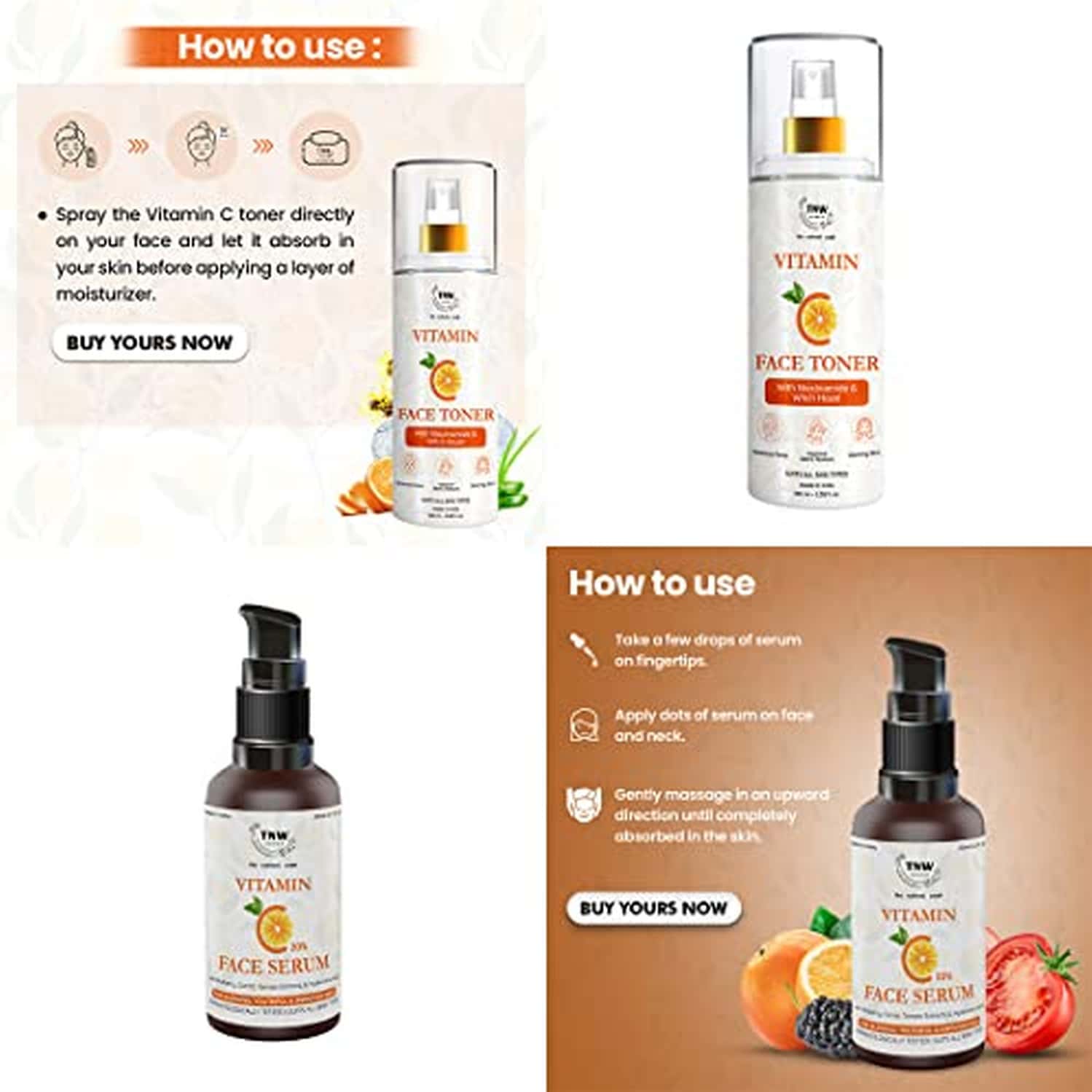 Buy TNWTHE NATURAL WASH VITAMIN C FACE TONER & VITAMIN C FACE SERUM