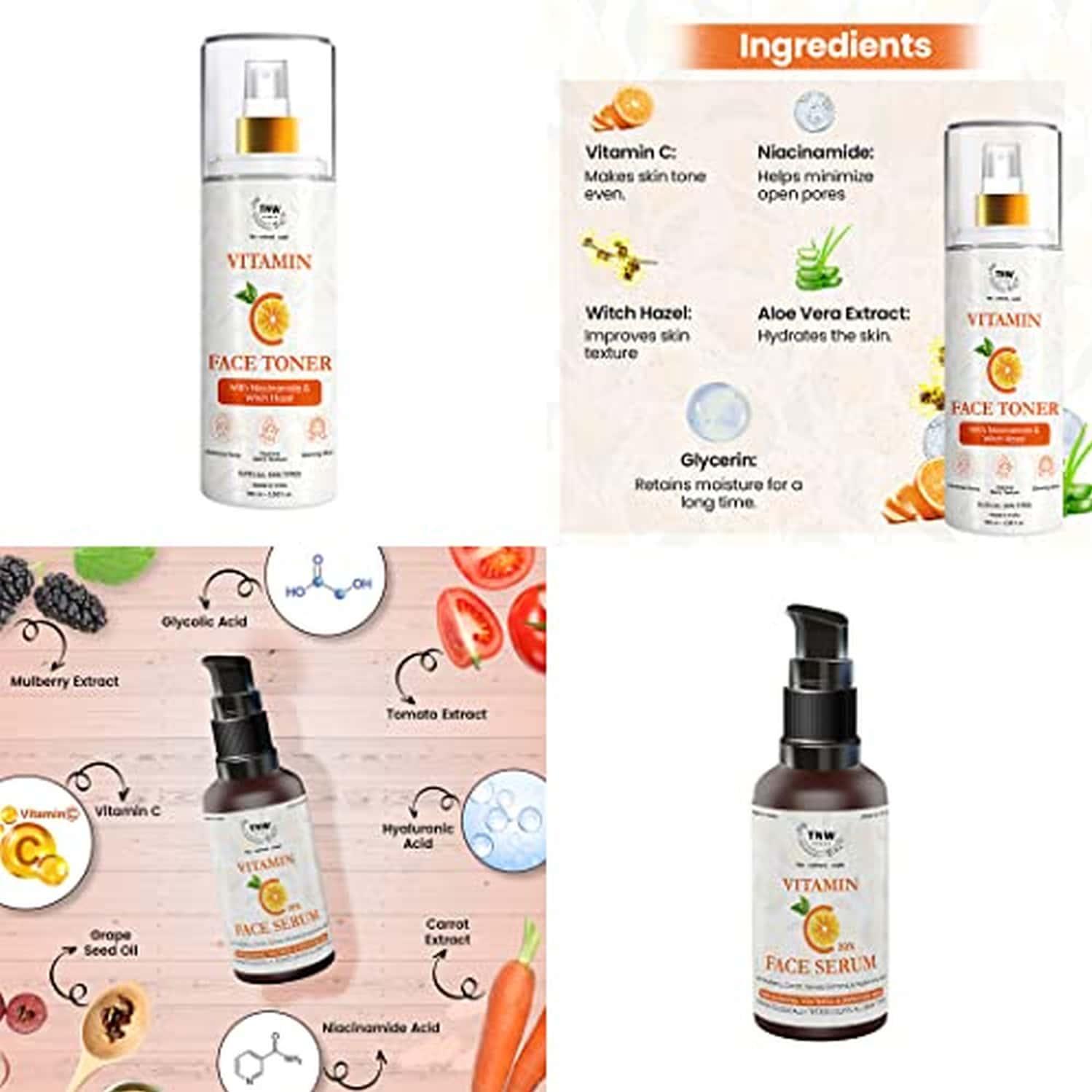Buy TNWTHE NATURAL WASH VITAMIN C FACE TONER & VITAMIN C FACE SERUM