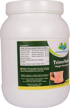 Grazing Meadows Trimovedic 900 Tablets | Natural Supplement For Weight Management (Pack Of 5)