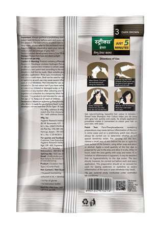 Streax Insta 3 Dark Brown Hair Color Shampoo 12 Ml