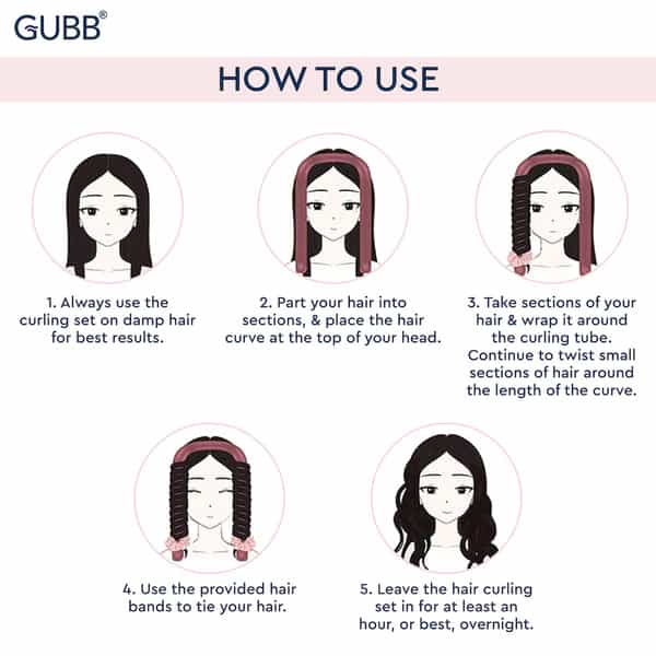 Gubb Heat Free Hair Curler (2N Hair Band & 1N Hair Curve)