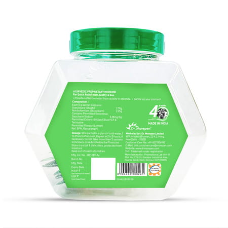 Dr. Morepen Acidity X Fizz Instant Relief Fruit Salt | Refreshing Lemon | Jar | 50 No'S