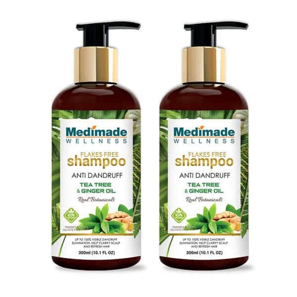 Medimade Anti Dandruff Shampoo With Tea Tree And Ginger Oil - 300 Ml X 2 ( Pack Of 2 )