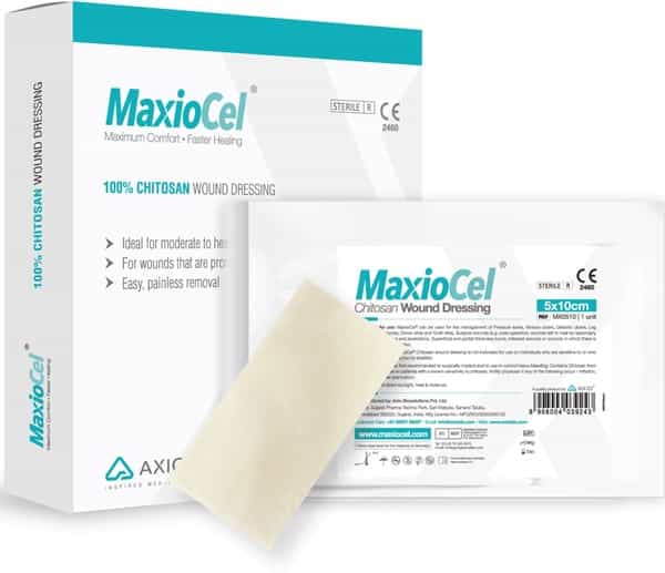 Maxiocel Wound Care Dressing For Diabetic Foot Ulcers (5Cm X 10Cm) - Box Of 10 Units