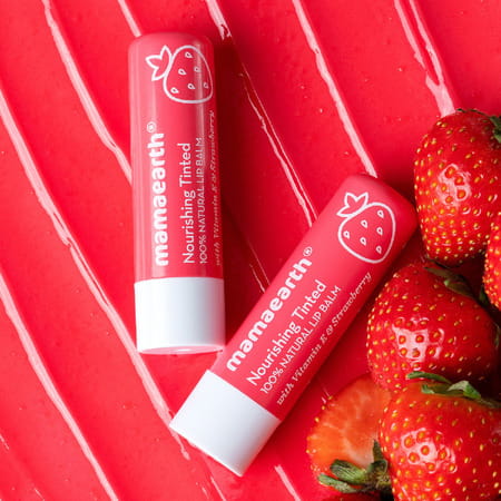 Mamaearth Nourishing Tinted Vit E & Strawberry Lip Balm 2 G