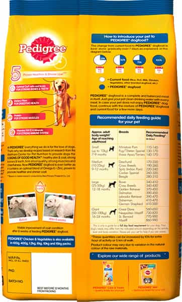 Pedigree Dog Food Adult Chicken & Vegetable 3 Kg