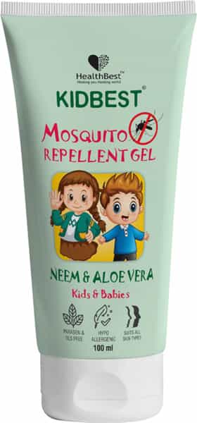 Healthbest Kidbest Mosquito Repellent Gel For Kids|Neem & Aloe Vera|100Ml