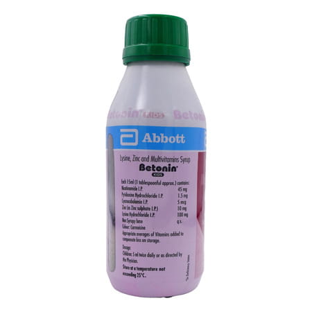 Betonin Kids Mixed Fruit Bubblegum Flavour Multivitamin Syrup 225 Ml