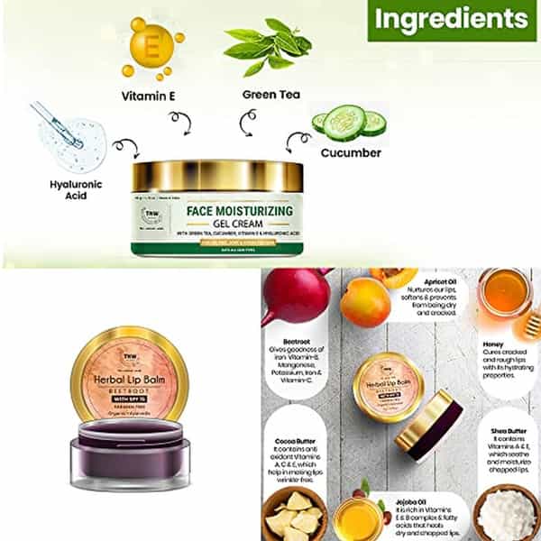 Tnw The Natural Wash Beetroot Lip Balm & Face Moisturizing Gel Cream