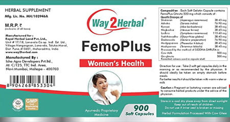 Way2herbal Femoplus - 900 Capsules Pack Of 4