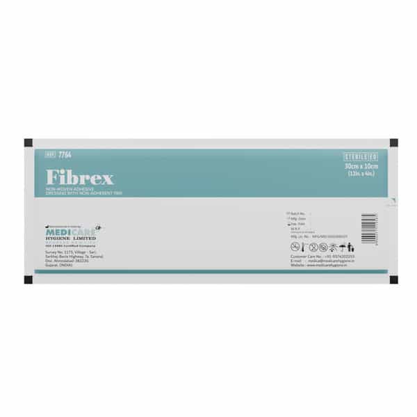 Medica Fibrex Adhesive Dressing With Non-Adherent Pad 10Cm X 30Cm - Soft & Breathable Wound Care