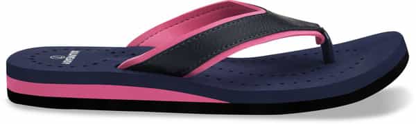 Liveasy Essentials Diabetic & Orthopedic Slippers Style 2- Women- Blue With Pink Size 4
