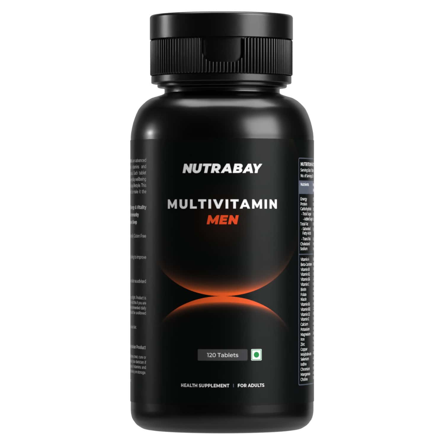 Nutrabay Pro Active Multivitamin For Men - 25 Vitamins & Minerals - 120 Veg Multivitamin Tablet