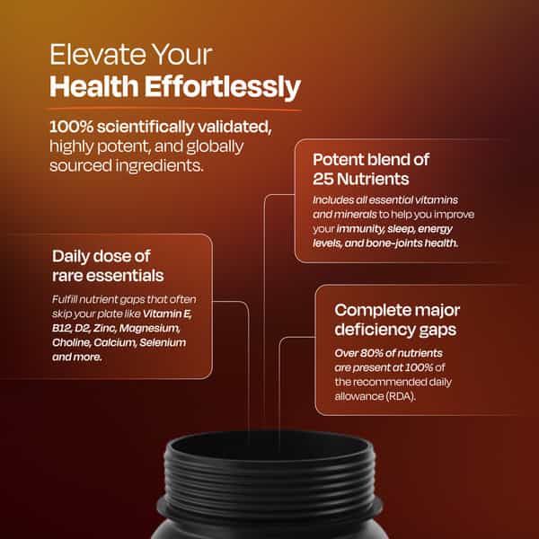 Nutrabay Pro Active Multivitamin For Men - 25 Vitamins & Minerals - 120 Veg Multivitamin Tablet