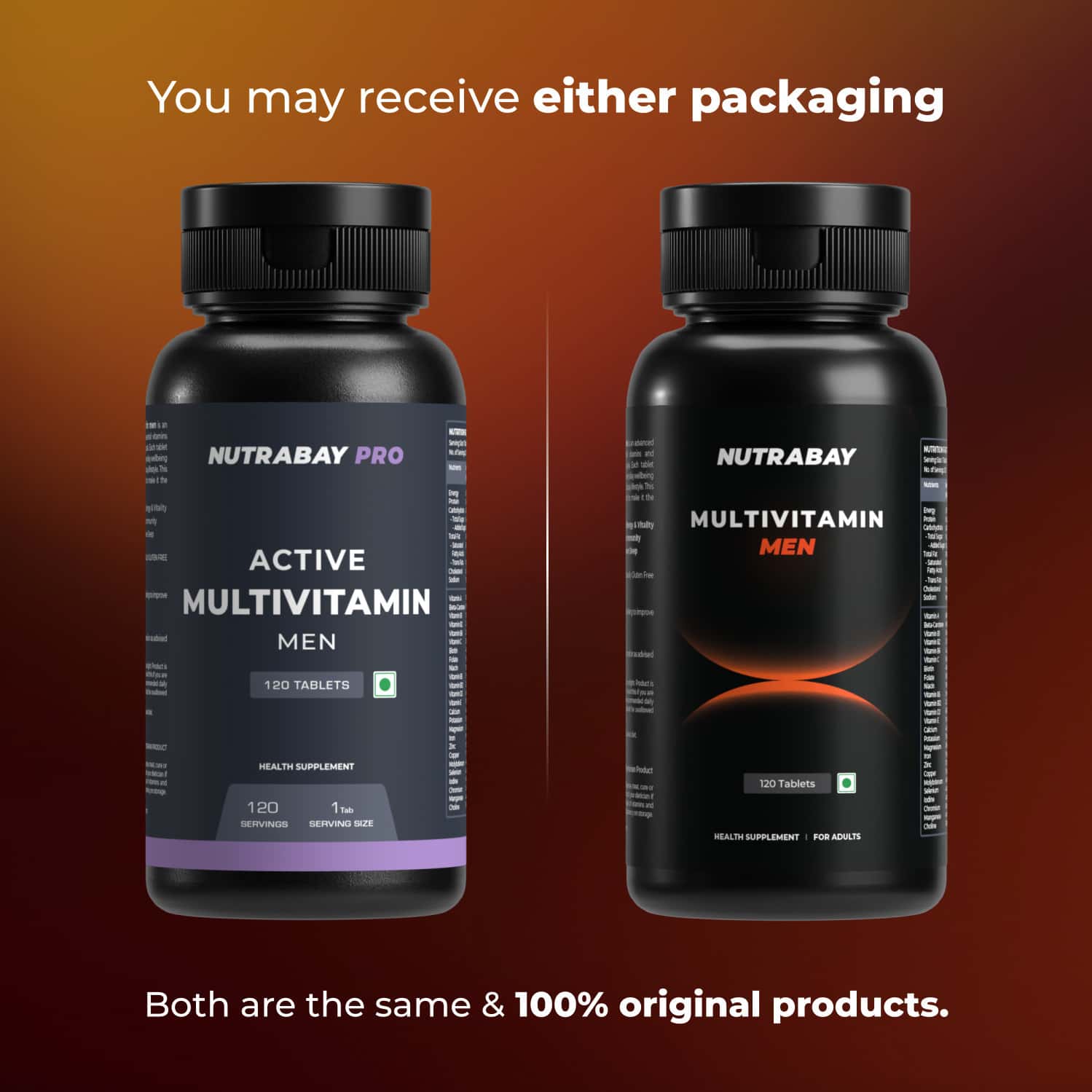 Nutrabay Pro Active Multivitamin For Men - 25 Vitamins & Minerals - 120 Veg Multivitamin Tablet