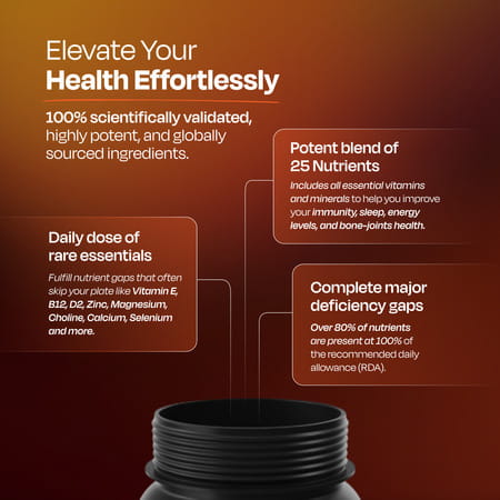 Nutrabay Pro Active Multivitamin For Men - 25 Vitamins & Minerals - 120 Veg Multivitamin Tablet