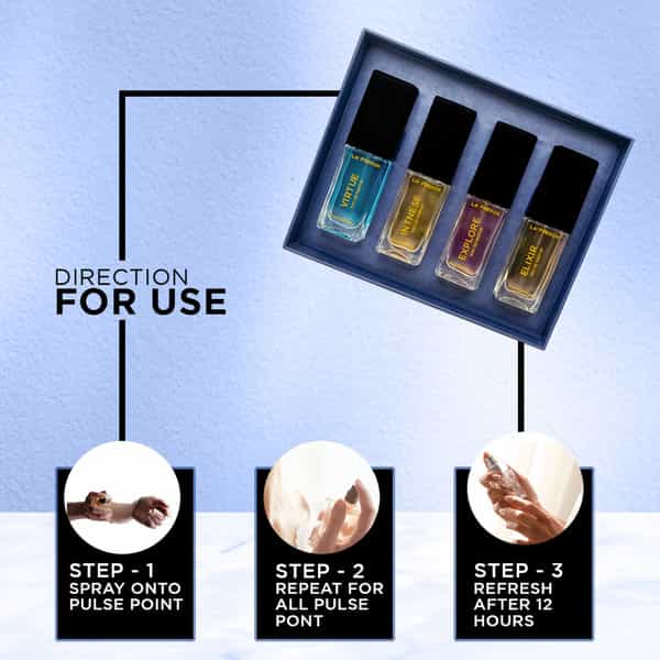 La French Elixir | Explore | Intense & Virtue Perfume Gift Set For Men & Women | 4X15ml
