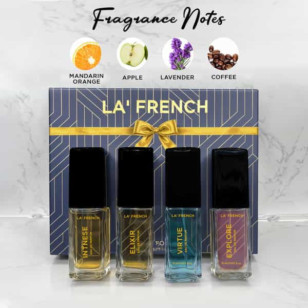 La French Elixir | Explore | Intense & Virtue Perfume Gift Set For Men & Women | 4X15ml