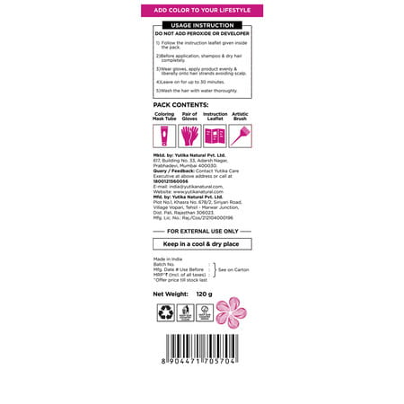 Cosglam Semi Permanent Hair Color | No Peroxide | Ammonia Free Hair Colour 12 Hot Pink - 120gm