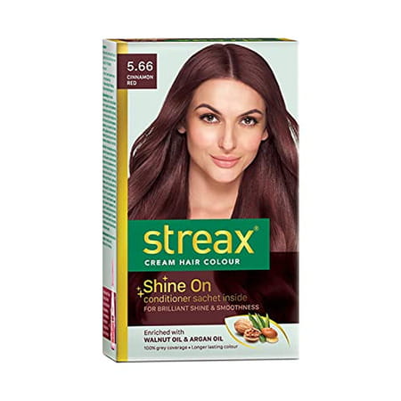 Streax Cream Hair Color For Unisex 120ml - 5.66 Cinnamon Red (Pack Of 8) Cinnamon Red