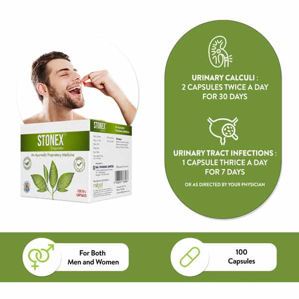 Stonex Herbal Capsules For Kidney Stone Support | Kidney Detox | Urinary Health | 10 X 10 Capsules