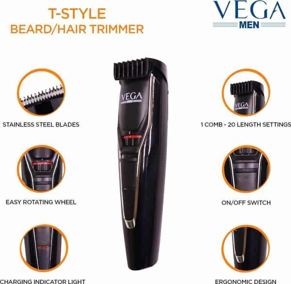 Vega T-Style Men T-4 Style Beard Trimmer Vhth-15