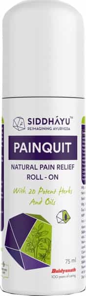 Siddhayu Painquit Roll On (By Baidyanath) Natural Ayurvedic Joint And Muscular Pain Relief | 75 Ml