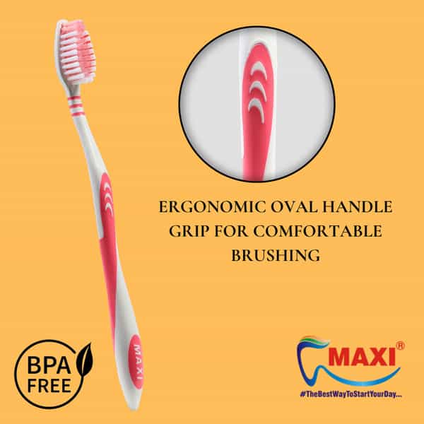 Maxi Oval Grip Soft Toothbrush (Pack Of 12)