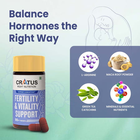 Cratus Nutrition Infertility Tablets With Natural Blend For Female Reproductive Health 360 Tablets