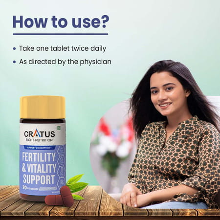 Cratus Nutrition Infertility Tablets With Natural Blend For Female Reproductive Health 360 Tablets