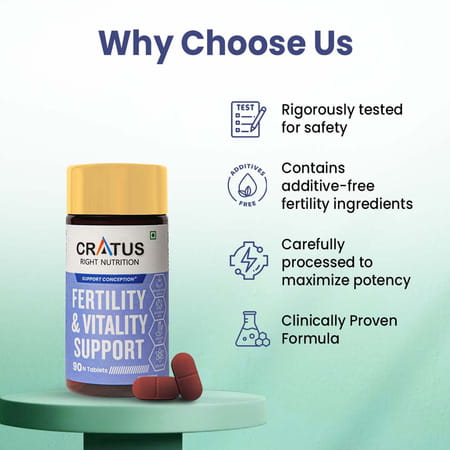Cratus Nutrition Infertility Tablets With Natural Blend For Female Reproductive Health 360 Tablets