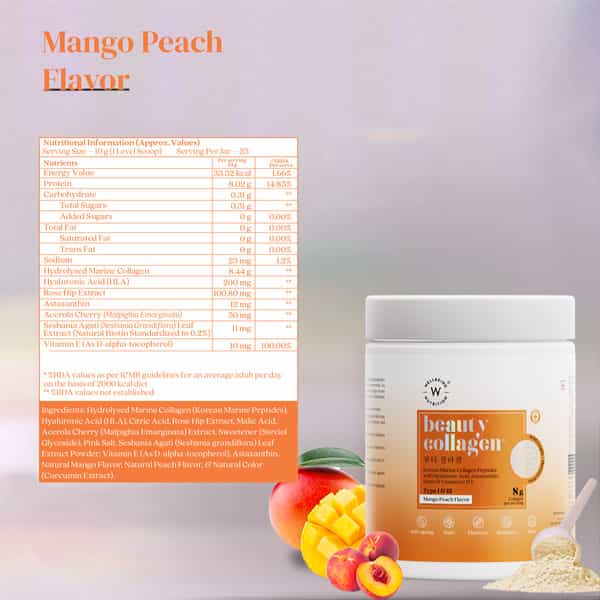 Wellbeing Nutrition Beauty Korean Marine Collagen Peptides For Hair | Nails | Anti-Aging 250G