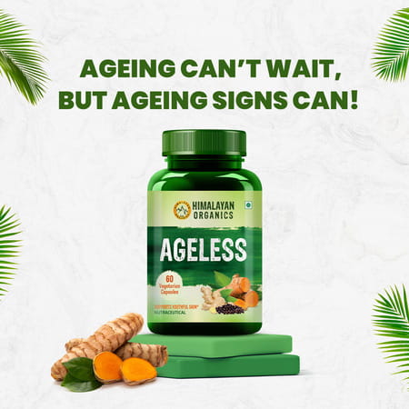 Himalayan Organics Ageless | Support Youthful Skin | Bottle | 60 Veg Capsules