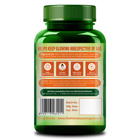 Himalayan Organics Ageless | Support Youthful Skin | Bottle | 60 Veg Capsules