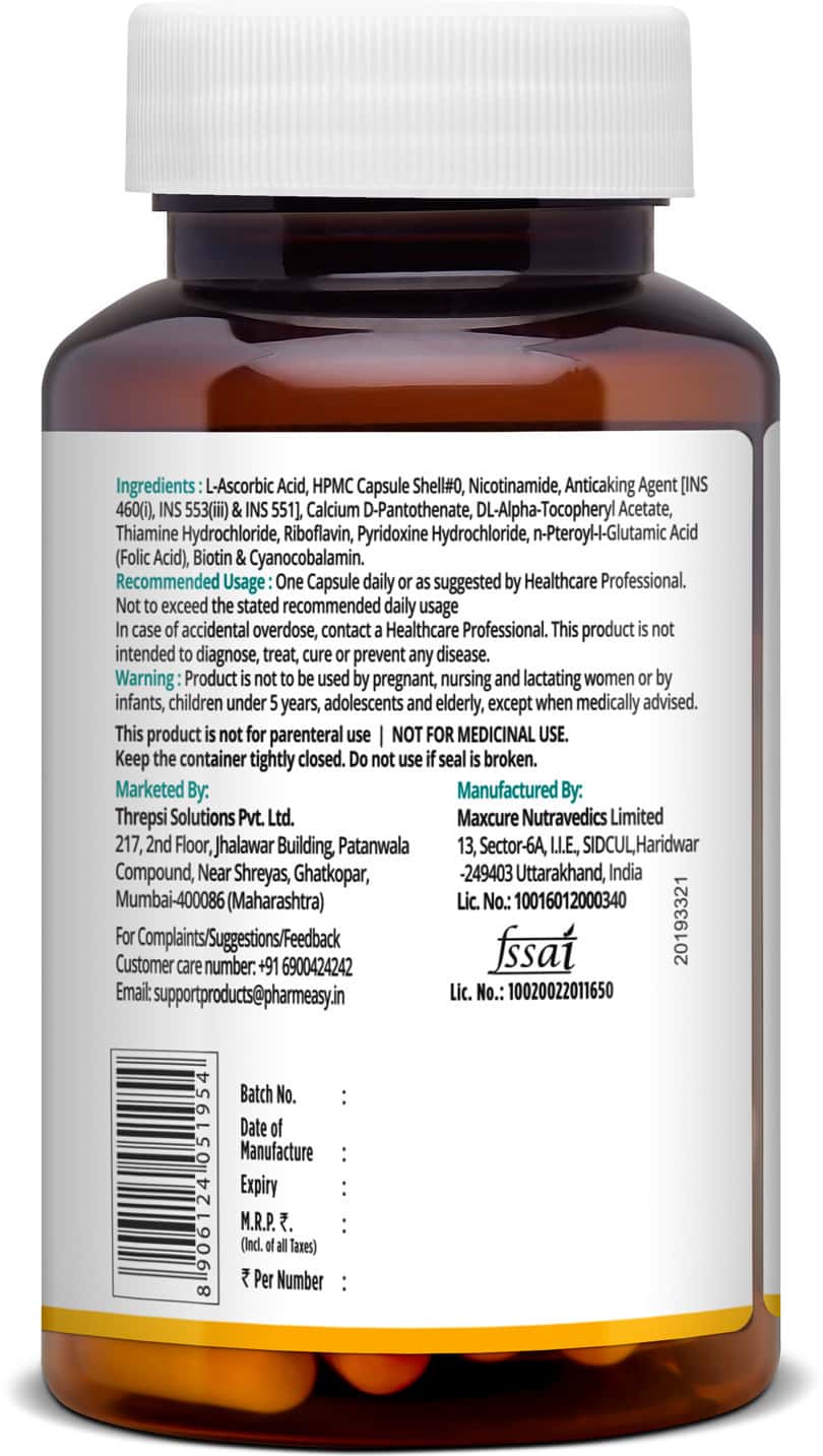 Buy PHARMEASY VITAMIN B COMPLEX WITH FOLIC ACID IMPROVES ENERGY