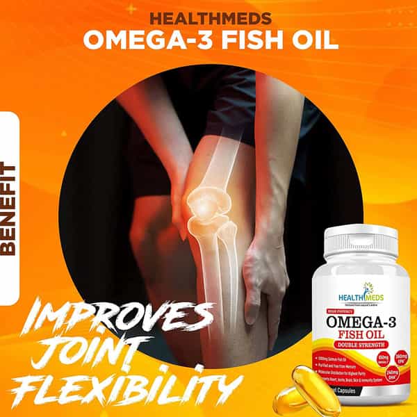 Healthmeds Omega-3 Fish Oil Fatty Acids 360Mg Epa & 240Mg Dha Double Strength 60 Softgel Caps