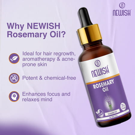 Newish Rosemary Essential Oil For Hair Growth Skin Therapeutic Grade And Diffuser Aroma 30Ml