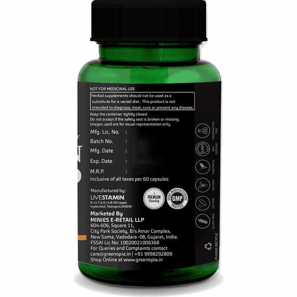 Greenopia Curcumin Advanced Curcumin C3 Complex With Piperine Extract 60 Vegetarian Capsules