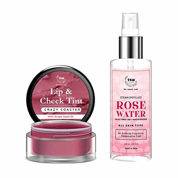 Tnw The Natural Wash Lip Care Combo With Crazy Coaster Lip & Cheek Tint And Rose Water