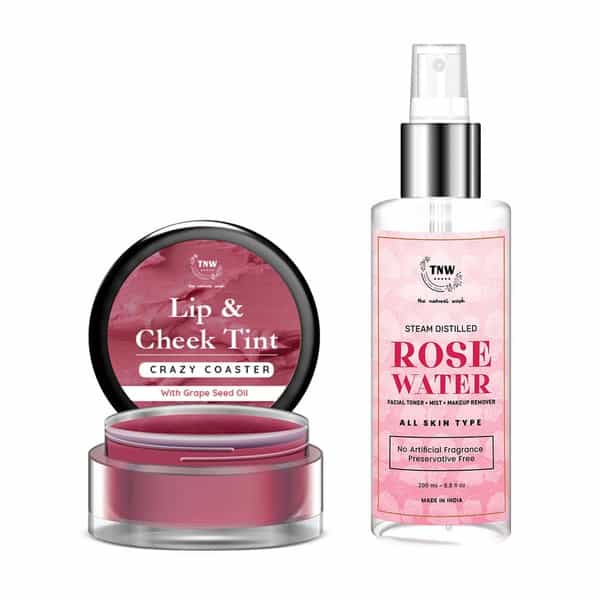 Tnw The Natural Wash Lip Care Combo With Crazy Coaster Lip & Cheek Tint And Rose Water