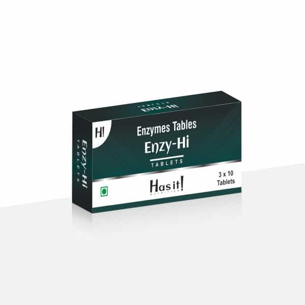 Has It | Enzy Hi Tablet | Ease Digestion | Papain Protease & Amylase Tablet | Pack Of 30 Tablets