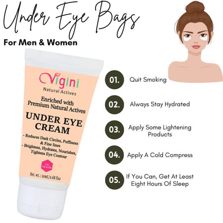 Vigini Body Lightening Whitening Glutathione Underarms Polishing Wash 200ml + Under Eye Cream 20ml