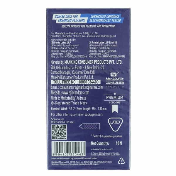 Manforce Epic Naughty Dotty 1800 Dots Condoms 10 No's