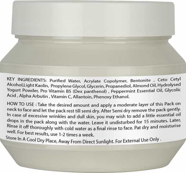 Roots & Stems Neck & Jawline Whitening Body Pack For Skin Tightening Removes Blackness & Scars 500G