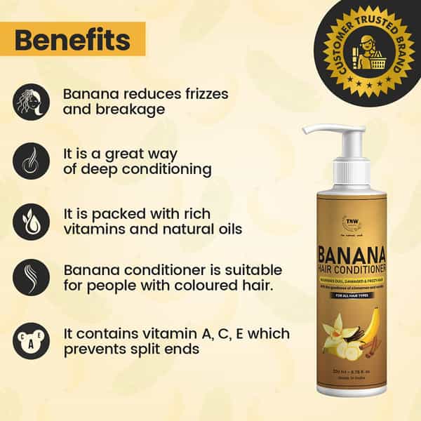 Tnw The Natural Wash Banana Hair Conditioner For Damaged & Frizzy Hair - 200 Ml