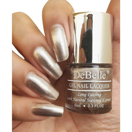 Debelle Gel Nail Polish Combo Set - Mauve Orchid (Dark Mauve) + Pandora (Rose Gold Glitter)|8ml Each