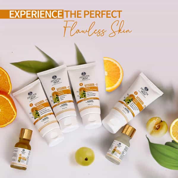 Ayouthveda Vitamin C Six Steps Facial Kit With Herbal Extracts For Bright & Healthy Skin 230 Gm