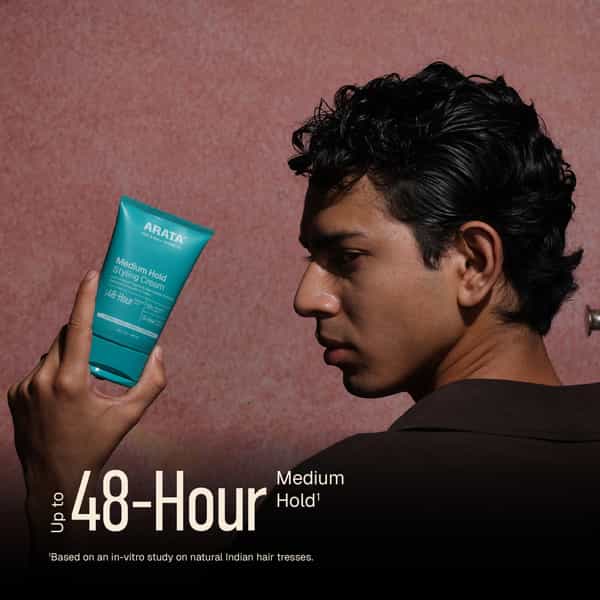 Arata Styling Hair Cream | Niacinamide | Medium Hold & Frizz Control | 100 Ml