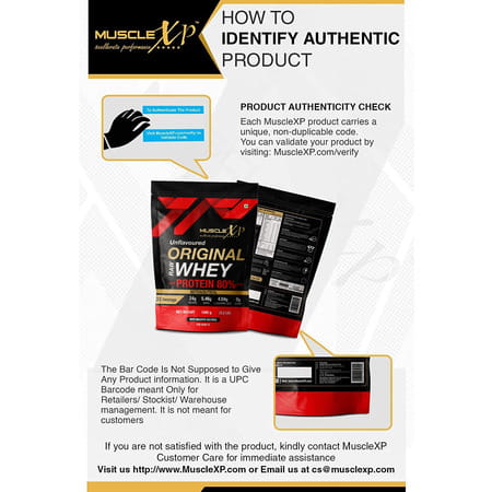 Musclexp Raw Whey Protein Concentrate 80% Powder | Unflavored | 1kg (2.2lb) (Pack Of 2)